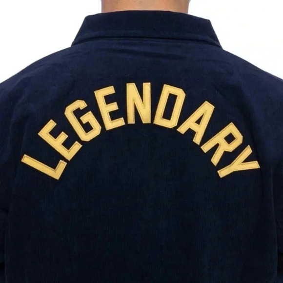 Mitchell & Ness Legendary Essentials Coaches Jacket in Navy Corduroy Cord - Picture 4 of 16